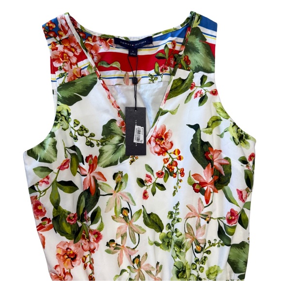 Tommy Hilfiger Floral Dress with Blue and Red Accents - Picture 3 of 5